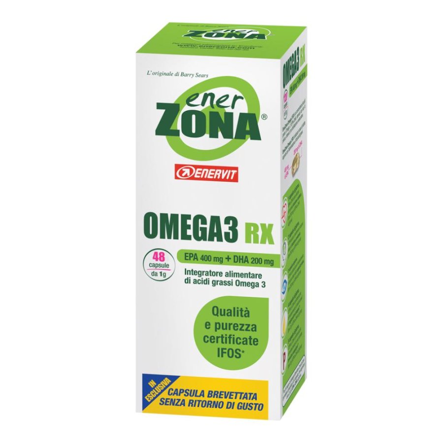 Enerzona  Integratori Omega3 Rx Acidi Grassi EPA DHA 48 Capsule da 1 g