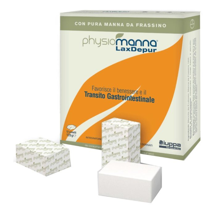 Physiomanna Laxdepur - Integratore con Manna da Frassino per il Benessere Intestinale - 12 Panetti