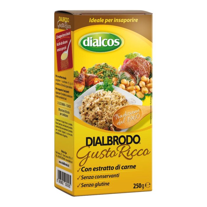 Dialbrodo gusto ricco 250 g dado granulare per brodo