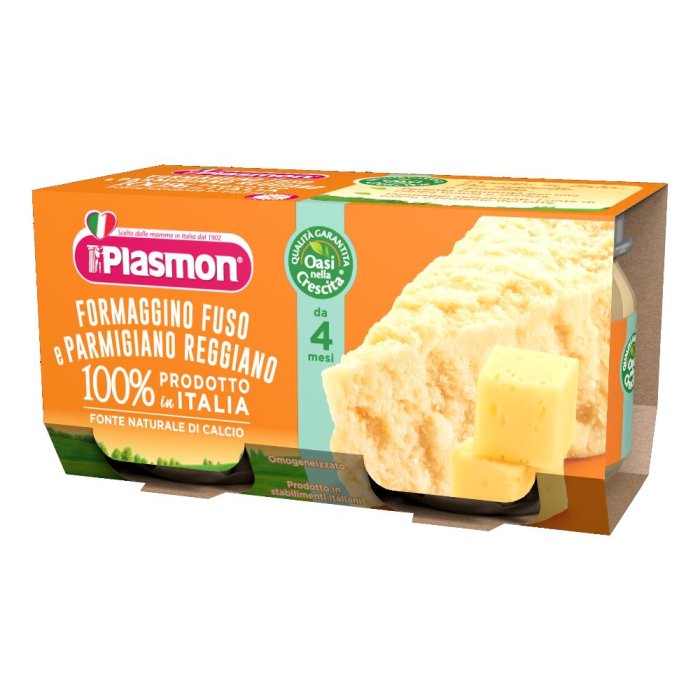 Plasmon Omogeneizzato Formaggino Fuso con Parmigiano Reggiano 4m+ 2 x 80g