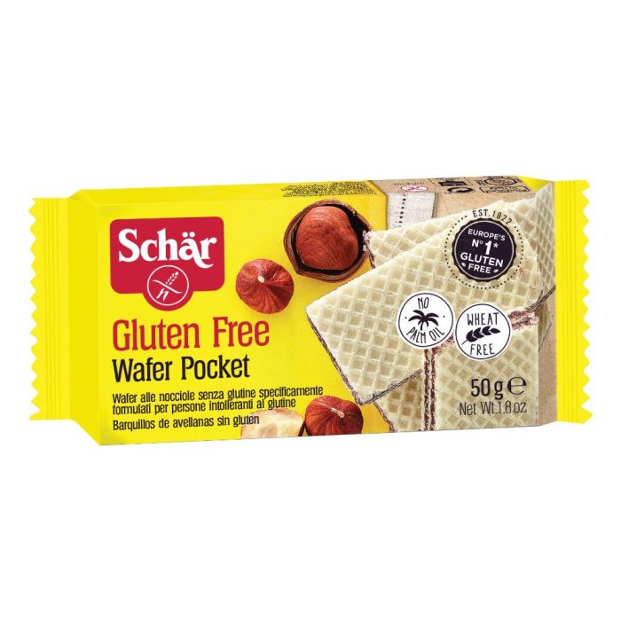 Schar Biscotti Wafer Pocket Nocciole Senza Glutine 50 g