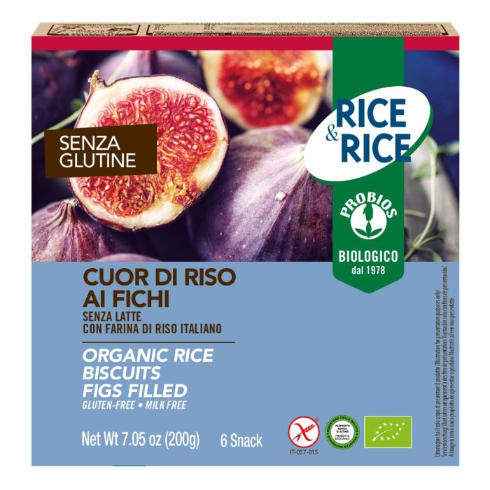 Probios Rice&Rice Cuor di Riso ai Fichi Senza Glutine 6 Snack
