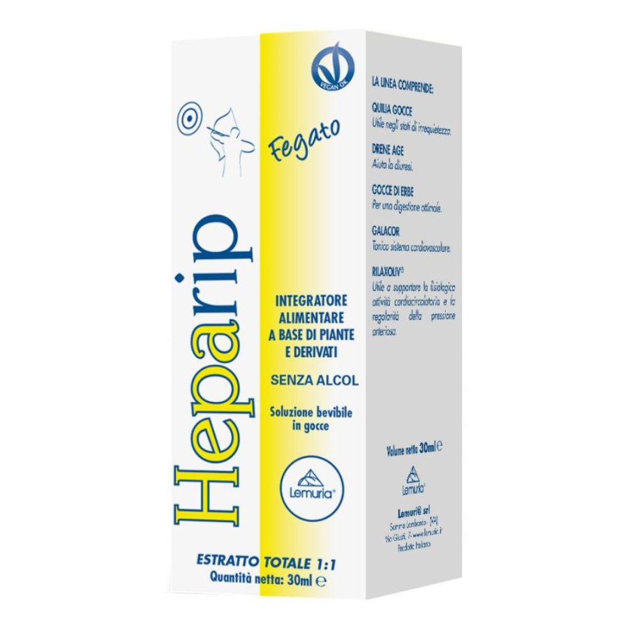 Heparip Lemuria Integratore Depurativo per il Fegato in Gocce 30 ml Heparip Lemuria Integratore Depurativo per il Fegato in Gocce 30 ml