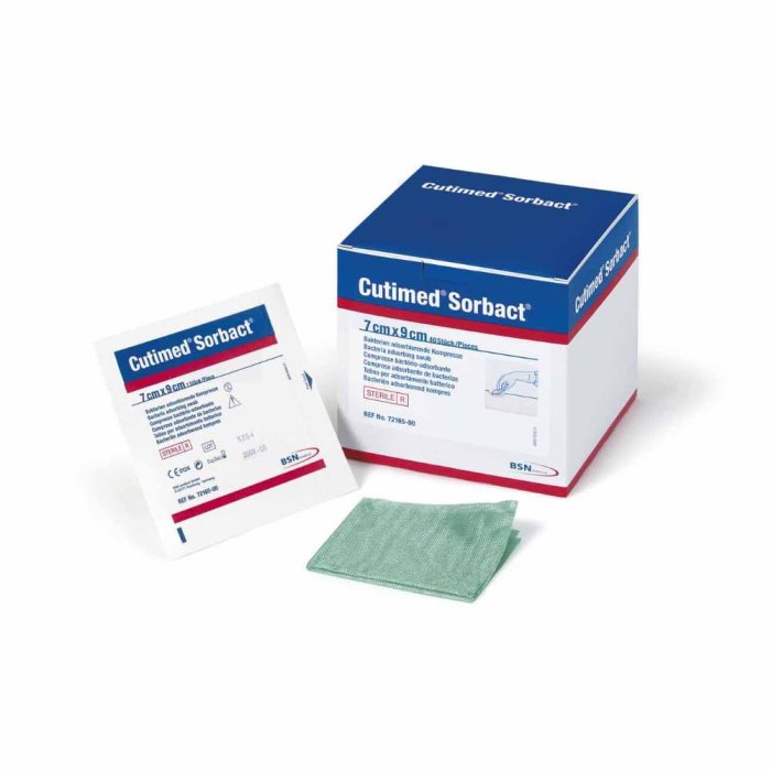 Medicazione Adsorbente Di Captazione Batterica Cutimed Sorbact 7x9cm 5 Pezzi