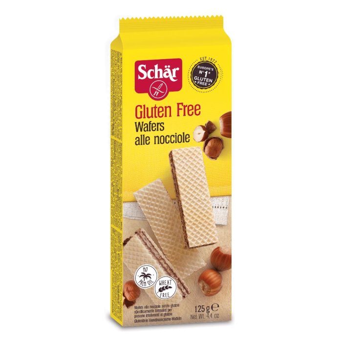 Schar Biscotti Wafer Nocciole Senza Glutine 125 Grammi 
