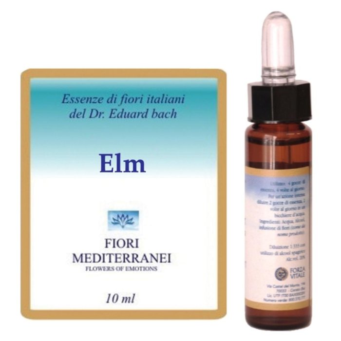 Elm Fiori Mediter gocce 10 ml - fiore di Bach Elm miscela mediterranea in gocce
