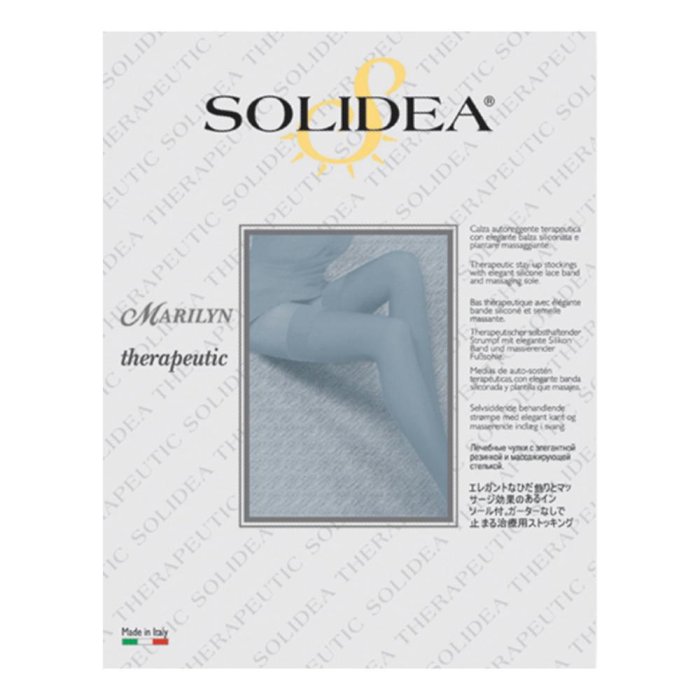 Calze autoreggenti a compressione graduata Marilyn CCL 1 classe di compressione 1 punta aperta colore naturale taglia XL