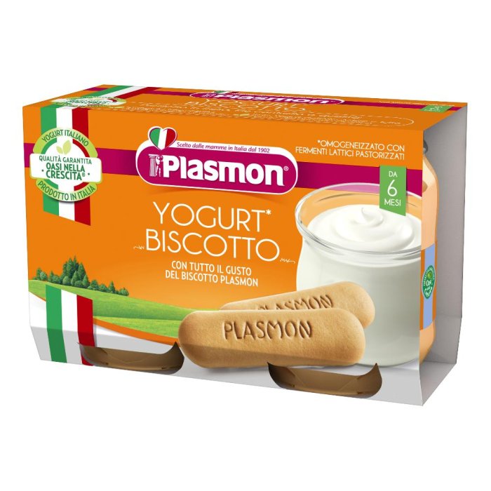 Plasmon Omogeneizzato Yogurt E Biscotto  120 G X 2  – Baby Food biscotti e dolci da forno per colazione e pause golose