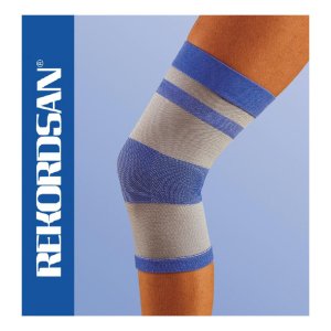 Rekordsan Ginocchiera Dinamica Stabilizzatrice per Ginocchio Grigio Blu Taglia 3 | Tutore Ortopedico per Legamenti, Menisco e Riabilitazione Post OperatorIa