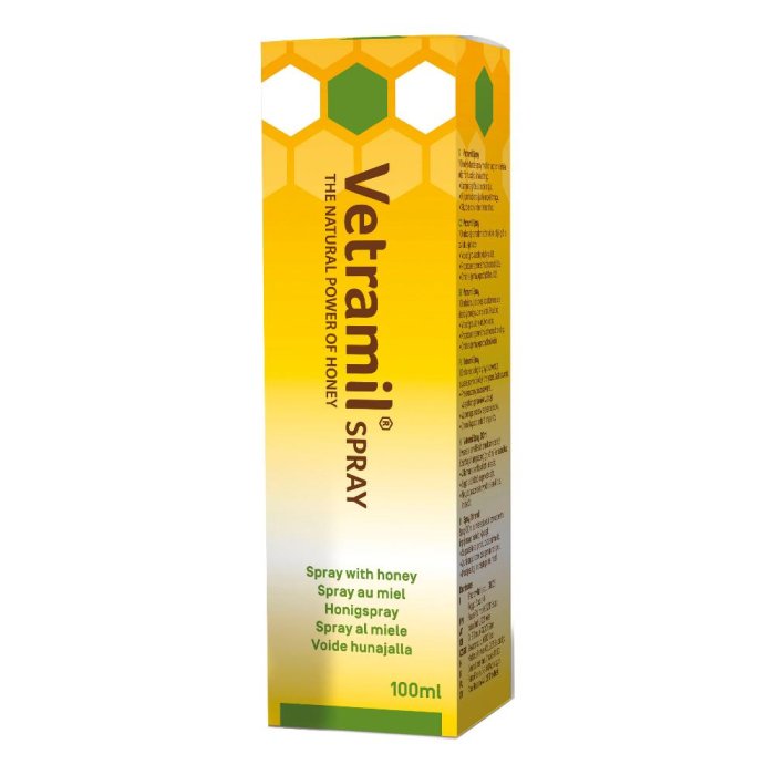Vetramil Spray 100 ml per Cani e Gatti – Trattamento Naturale a Base di Miele per Ferite, Irritazioni Cutanee e Pelle Sensibile