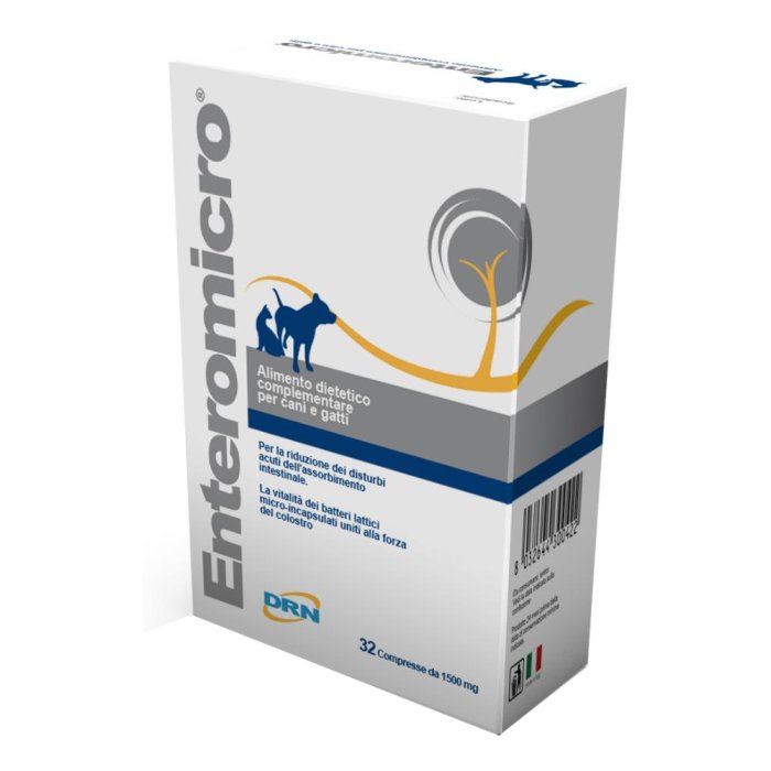 DRN Enteromicro Integratore Alimentare Per Cani e Gatti 32 Compresse 70 g