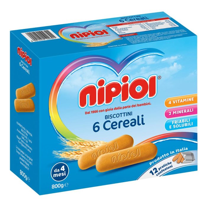 Nipiol Biscottini 6 Cereali 800 G