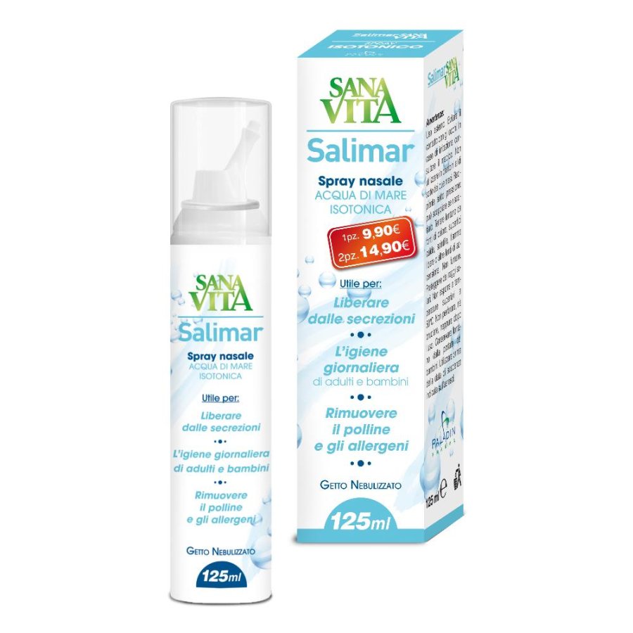Paladin Pharma Sanavita - Salimar Soluzione Isotonica di Acqua di Mare 125ml Paladin Pharma Sanavita - Salimar Soluzione Isotonica di Acqua di Mare 125ml