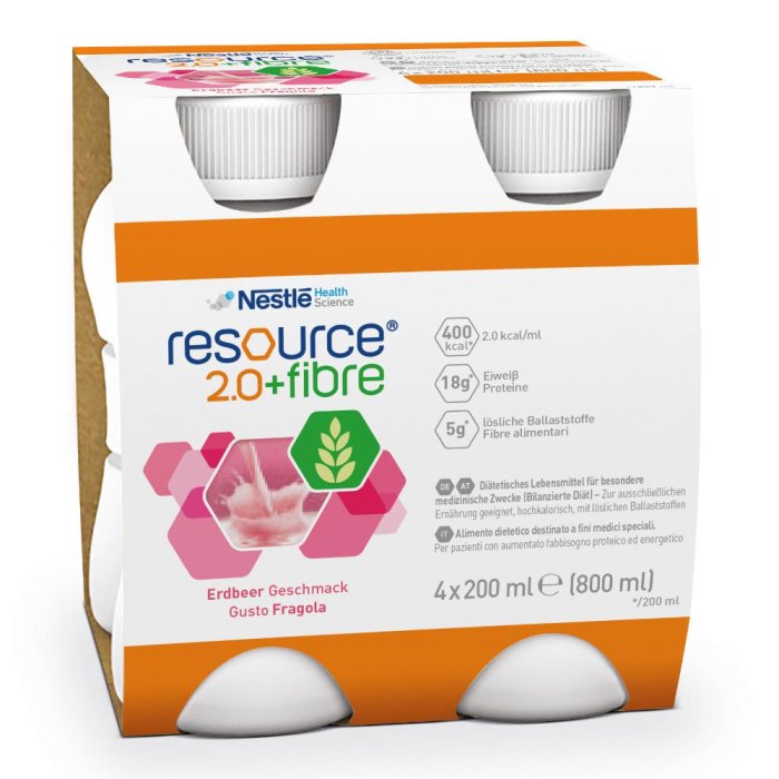 Nestlè Resource 2.0 + Fibre Bevanda Gusto Fragola 200 ml