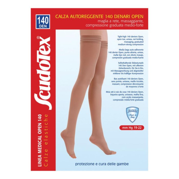 Scudotex Calze Autoreggenti 140 Denari a Compressione Graduata Colore Naturale Taglia 5