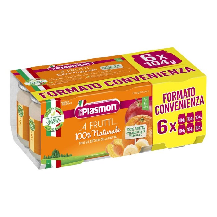 Plasmon Omogeneizzato 4 Frutti 6 X 104 G
