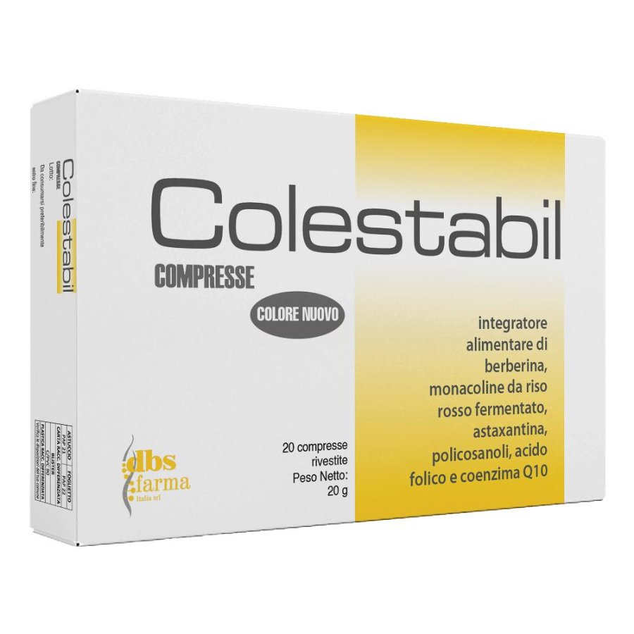 Colestabil 20 Compresse Integratore per Colesterolo con Riso Rosso e Monacolina K Colestabil 20 Compresse Integratore per Colesterolo con Riso Rosso e Monacolina K