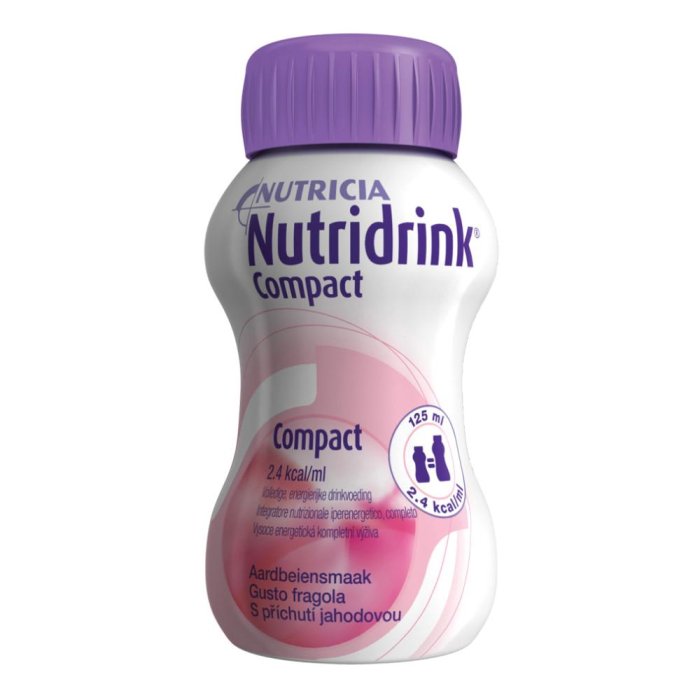 Nutricia Nutridrink Compact Fibre Supplemento Nutrizionale Completo con Fibre Gusto Fragola 4x125ml