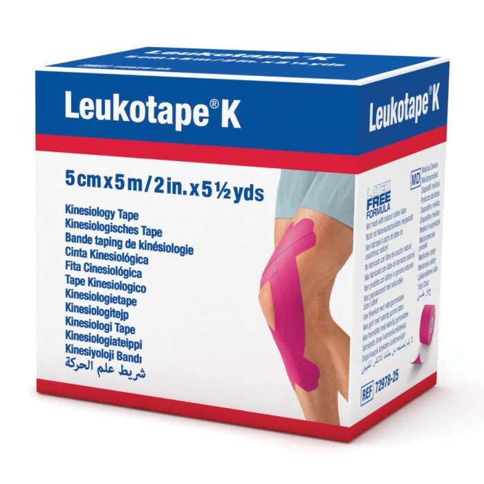 BSN Medical  Medicazioni Leukotape K Nastro Adesivo 5cm x 5m Rosa