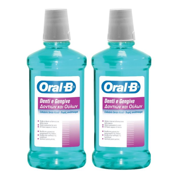 Collutorio Oralb Denti e Gengive 500 ml Confezione Risparmio 2 Pezzi Protezione Completa per Denti e Gengive