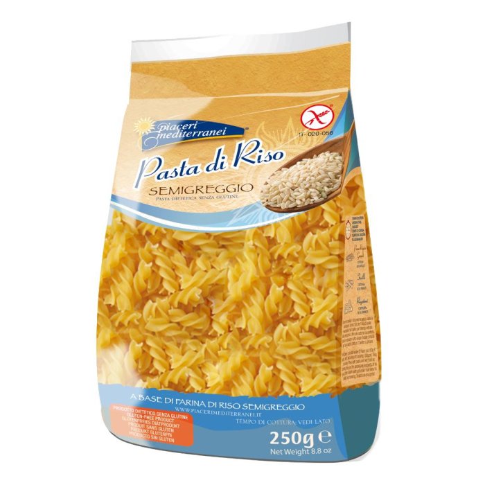 Piaceri Mediterranei Pasta di Riso Semigreggio - Fusilli Senza Glutine 250g