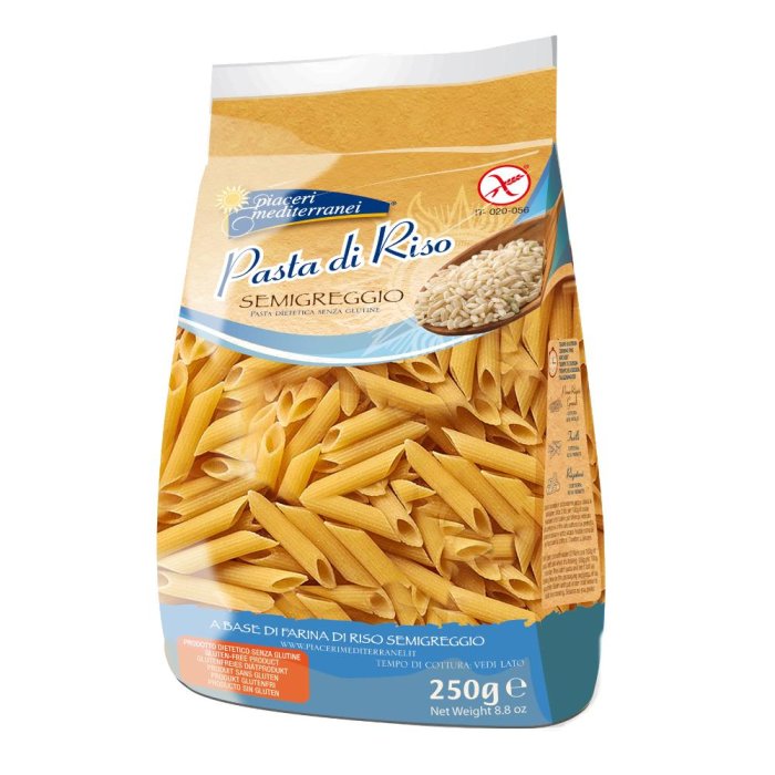 Piaceri Mediterranei Pasta Riso Semigreggio Penne Rigate Senza Glutine 250 g