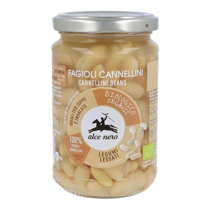 Fagioli cannellini lessati bio 400 g legumi biologici pronti in lattina