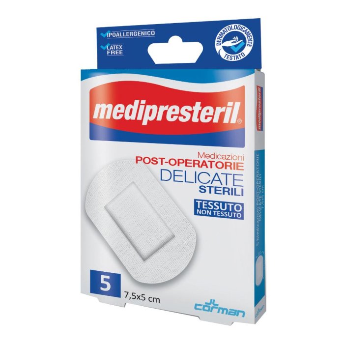 Corman Medicazione Medipresteril Post Operatoria Delicata Sterile 7,5x5 5 Pezzi
