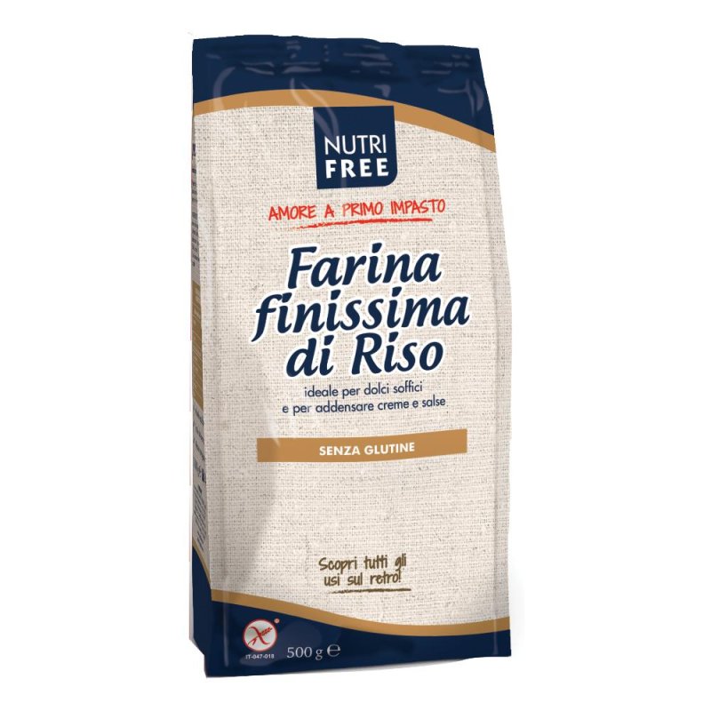 Farina di Riso Finissima NutriFree 500g – Senza Glutine, Proteine, Vitamine e Sali Minerali