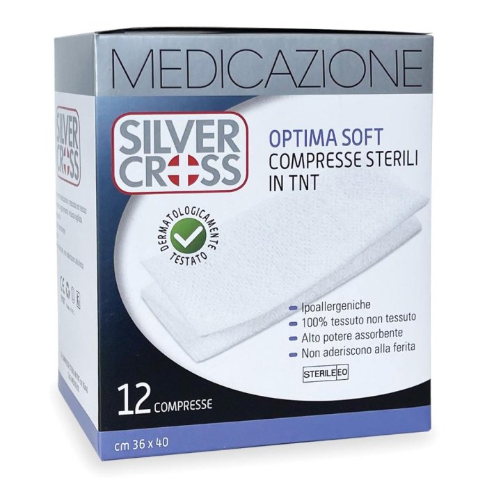 Silver Cross Optima Soft Compresse Sterili In TNT Misura 36 X 40 cm 12 Pezzi