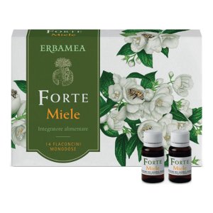 Erbamea Forte Miele Integratore in Flaconcini 14 x 10 ml – Benessere della Gola e Sostegno alle Difese Immunitarie