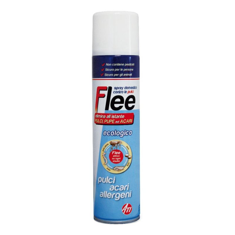 Flee Spray 400Ml Antiparassitario Ambientale Pulci Pidocchi Acari 