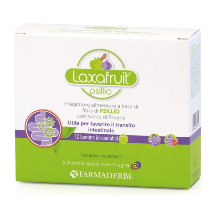 Laxafruit Psyllio 12 bustine - integratore di fibra di psyllium per regolarita intestinale