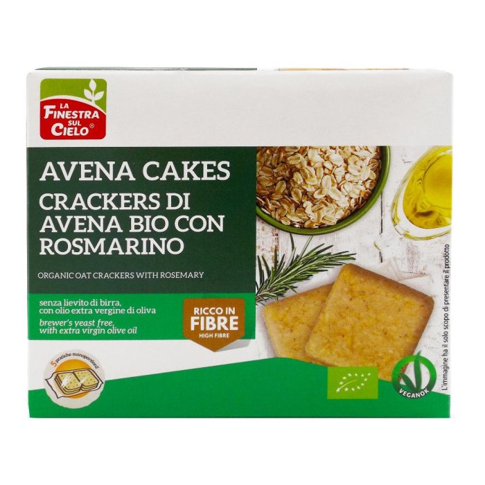 Avenacakes crackers di avena al rosmarino - snack croccante biologico senza lievito