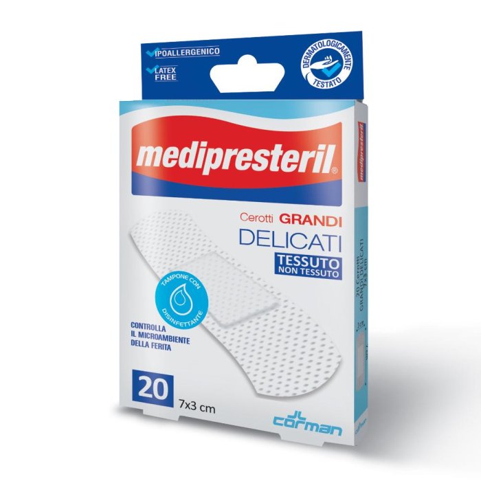 Medipresteril Cerotti Grandi Delicati Tessuto Non Tessuto 7x 3cm 20Pezzi