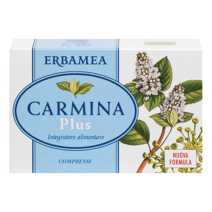 Erbamea Carmina Plus 24 Compresse – Integratore Alimentare Digestivo Antigonfiore a Base di Estratti Vegetali