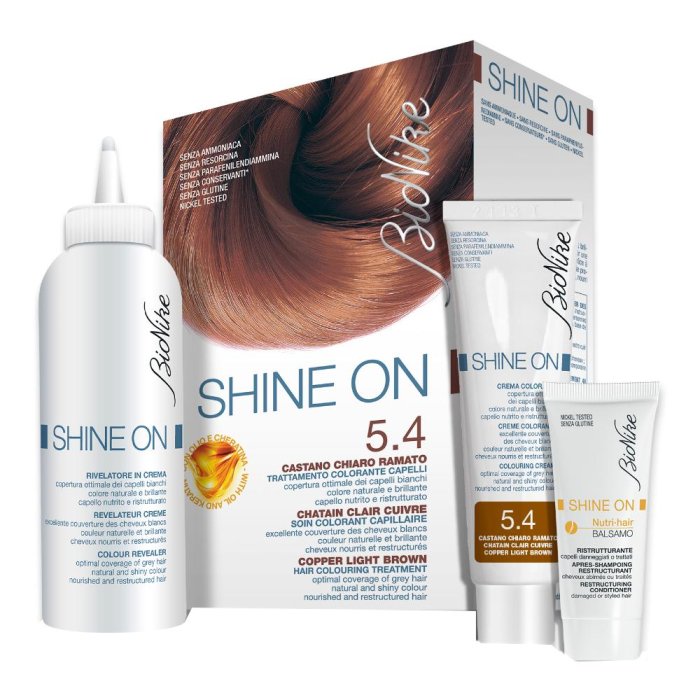 BioNike Shine ON Tintura per Capelli Cute Sensibile 5.4 Castano Chiaro Ram