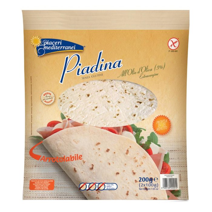 Eurospital Piaceri Mediterranei Piadina Olio D'oliva 200 Grammi