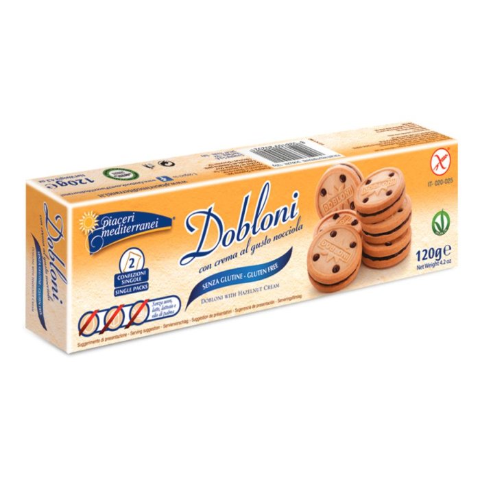Eurospital Piaceri Mediterranei Dobloni Con Crema Nocciola 120 Grammi