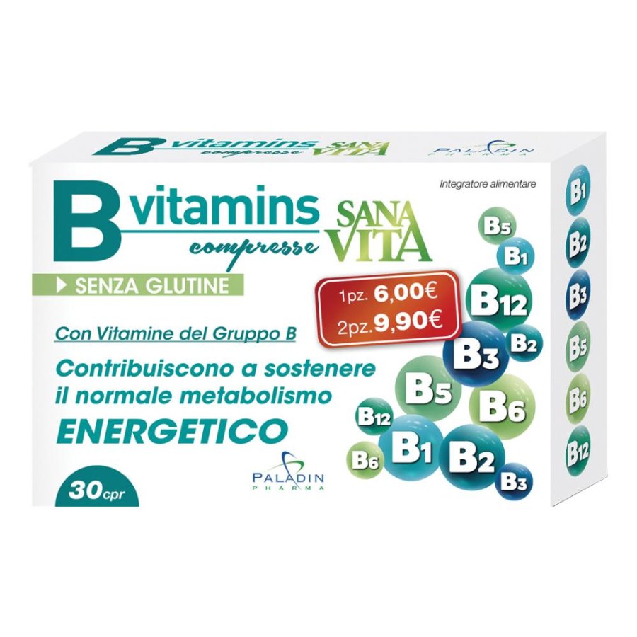 B-Vitamins Sanavita – Integratore di vitamine del gruppo B per energia e benessere quotidiano 30 compresse