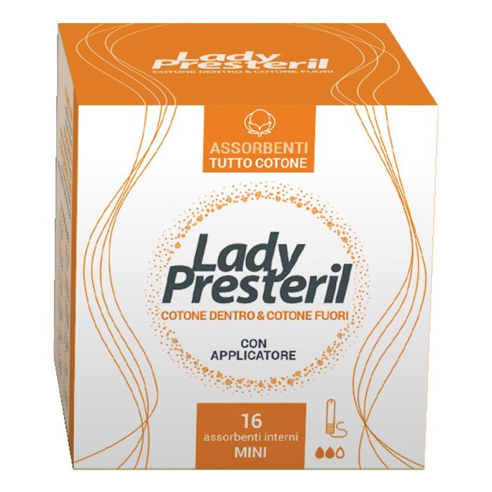 Lady Presteril Assorbenti Interni Mini Ipoallergenici e in Puro Cotone 16 Pezzi