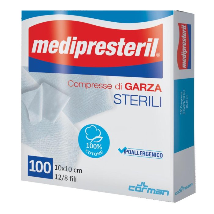 Corman Garza Compressa Medipresteril Fu Sterile Monouso 10x10cm 100pezzi