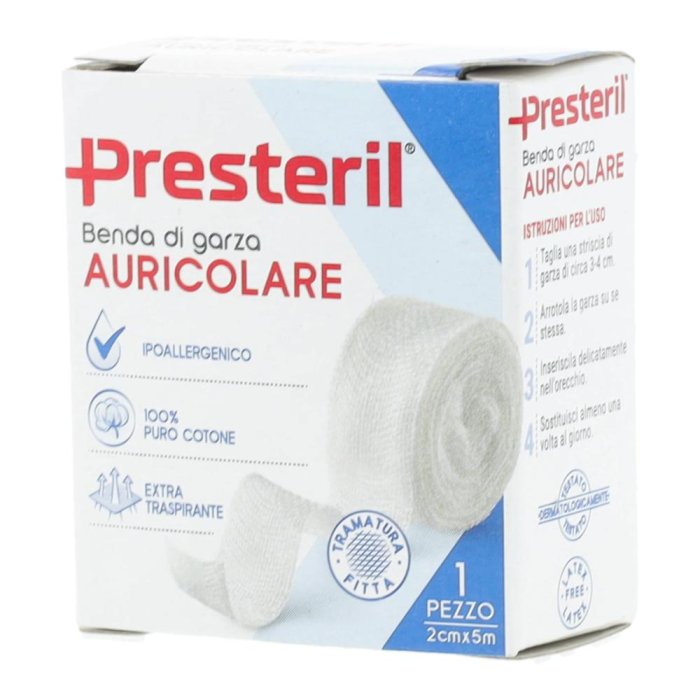 Medipresteril Benda Auricolare Garza 12/8 Fu Misura 2 x 500cm 1 Pezzo