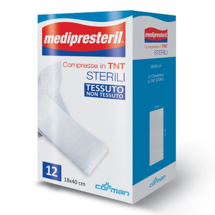 Corman Garza Compressa Sterile Medipresteril Tessuto Non Tessuto 18x40cm 12 Pezz