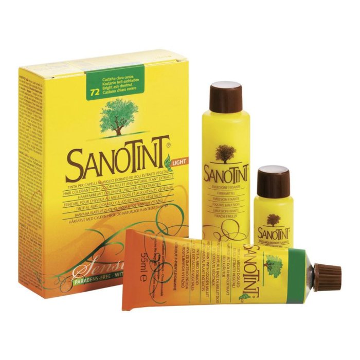 Sanotint light tintura per capelli numero 72 castano chiaro cenere tubo in astuccio di cartone 125 ml