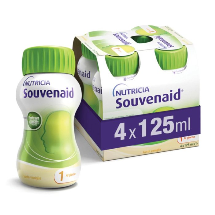 Nutricia Souvenaid Trattamento Nutrizionale del Declino Cognitivo Legato all'Età Gusto Vaniglia 4x125ml