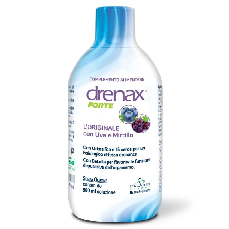 Drenax Forte mirtillo 500 ml - drenante con succo di mirtillo per gambe e microcircolo