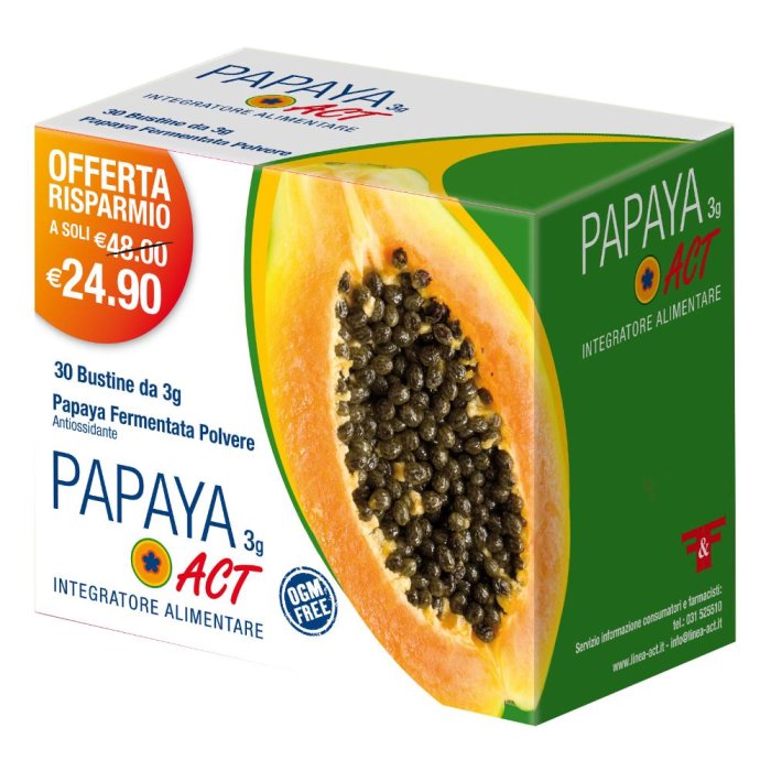 Linea Act Papaya Act 3 g Integratore Alimentare 30 Bustine