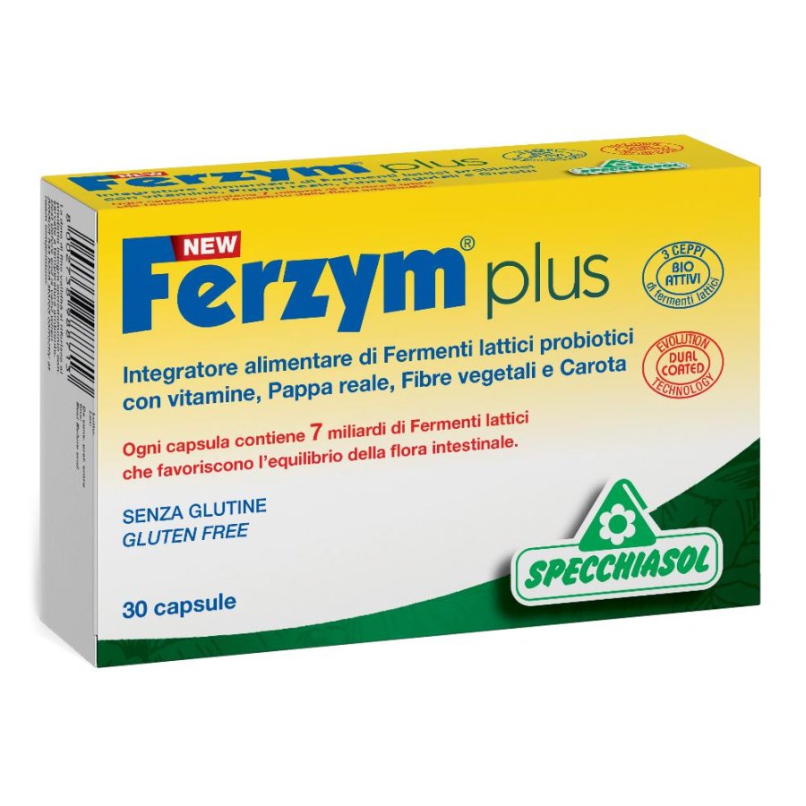Specchiasol New Ferzym Plus Fermenti Integratore alimentare 30 Capsule