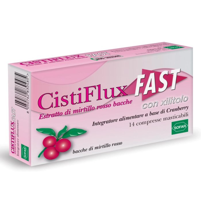 Sofar CistiFlux Fast   Benessere Vie Urinarie 14 Compresse Masticabili